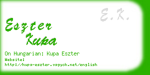 eszter kupa business card